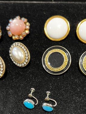 5 Pairs Vintage Classic Clip on and screw back Earrings - Women Jewelry